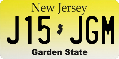 NJ license plate J15JGM