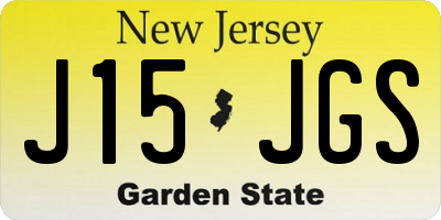 NJ license plate J15JGS