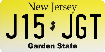 NJ license plate J15JGT