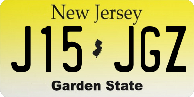 NJ license plate J15JGZ