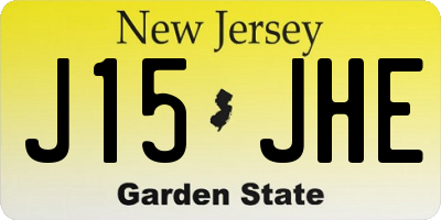 NJ license plate J15JHE