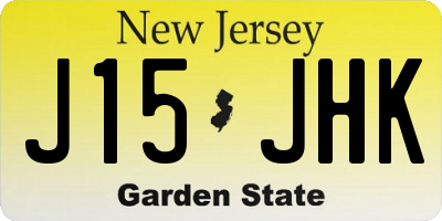 NJ license plate J15JHK