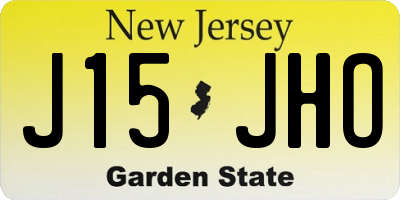 NJ license plate J15JHO