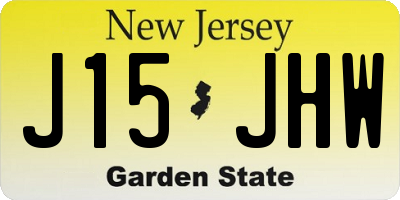 NJ license plate J15JHW