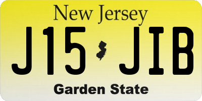 NJ license plate J15JIB