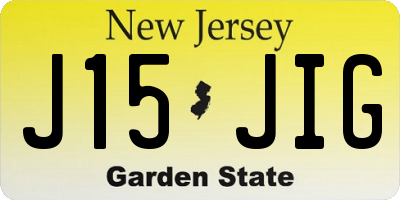 NJ license plate J15JIG