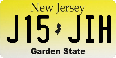 NJ license plate J15JIH