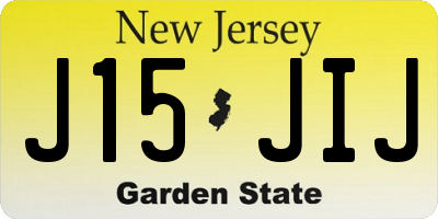 NJ license plate J15JIJ