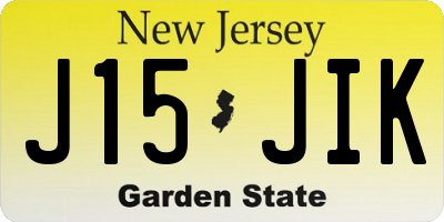 NJ license plate J15JIK