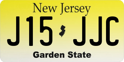NJ license plate J15JJC