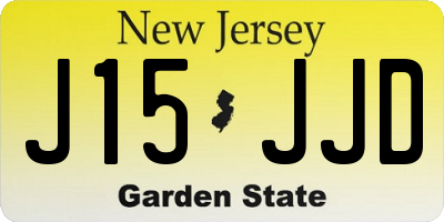 NJ license plate J15JJD