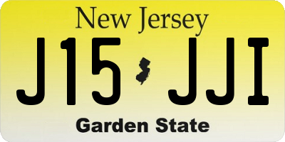 NJ license plate J15JJI