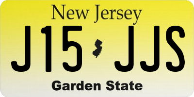 NJ license plate J15JJS