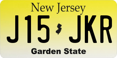 NJ license plate J15JKR
