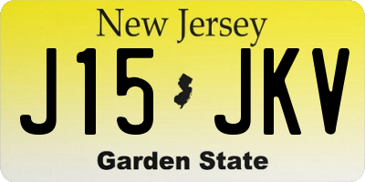 NJ license plate J15JKV