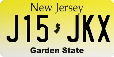 NJ license plate J15JKX