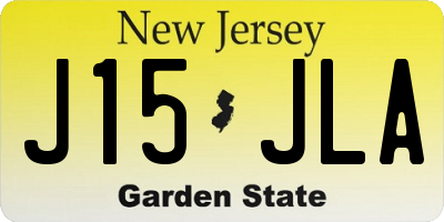 NJ license plate J15JLA