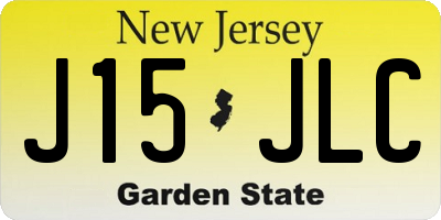 NJ license plate J15JLC