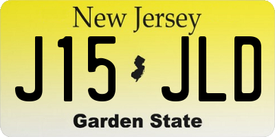 NJ license plate J15JLD