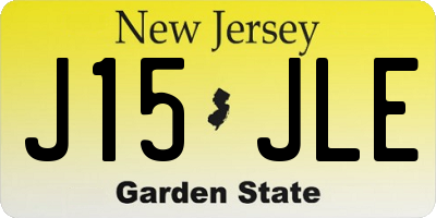 NJ license plate J15JLE