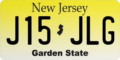 NJ license plate J15JLG