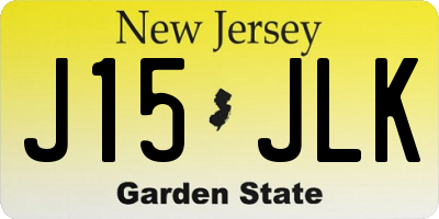 NJ license plate J15JLK