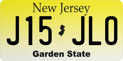 NJ license plate J15JLO
