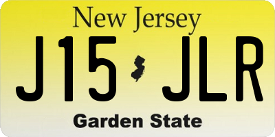 NJ license plate J15JLR