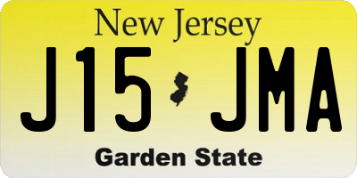 NJ license plate J15JMA