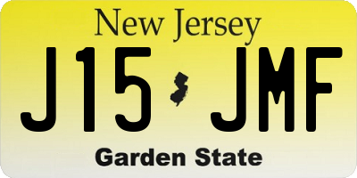 NJ license plate J15JMF