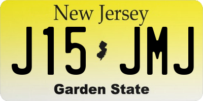 NJ license plate J15JMJ