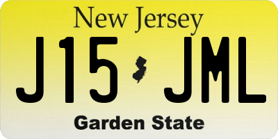 NJ license plate J15JML