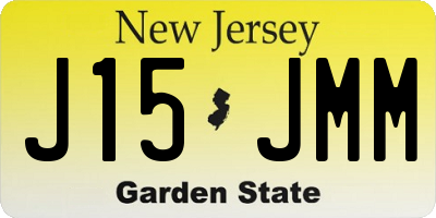 NJ license plate J15JMM