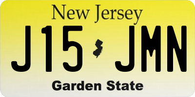 NJ license plate J15JMN
