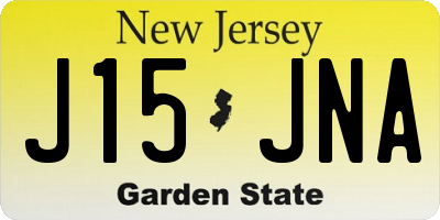 NJ license plate J15JNA