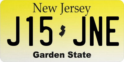 NJ license plate J15JNE