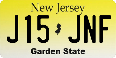 NJ license plate J15JNF