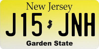 NJ license plate J15JNH