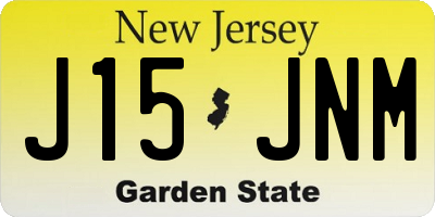 NJ license plate J15JNM