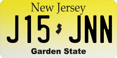 NJ license plate J15JNN