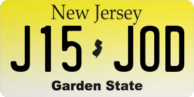 NJ license plate J15JOD