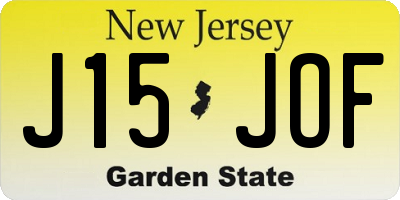 NJ license plate J15JOF