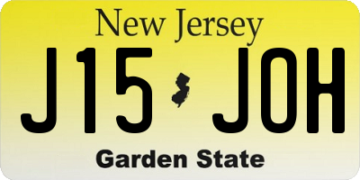 NJ license plate J15JOH