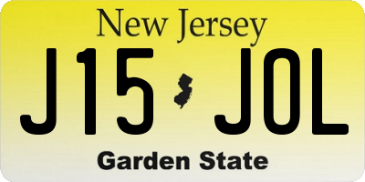 NJ license plate J15JOL