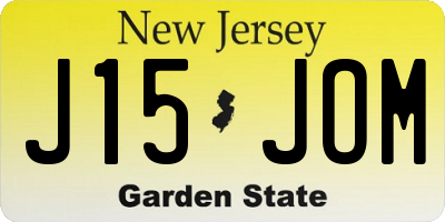 NJ license plate J15JOM