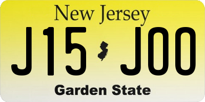 NJ license plate J15JOO
