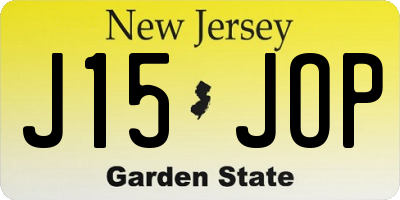 NJ license plate J15JOP