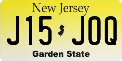 NJ license plate J15JOQ