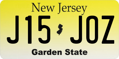 NJ license plate J15JOZ