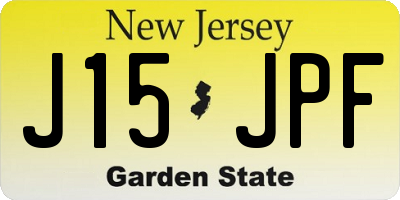 NJ license plate J15JPF